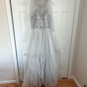 GLS Collective Silver and White Prom Dress